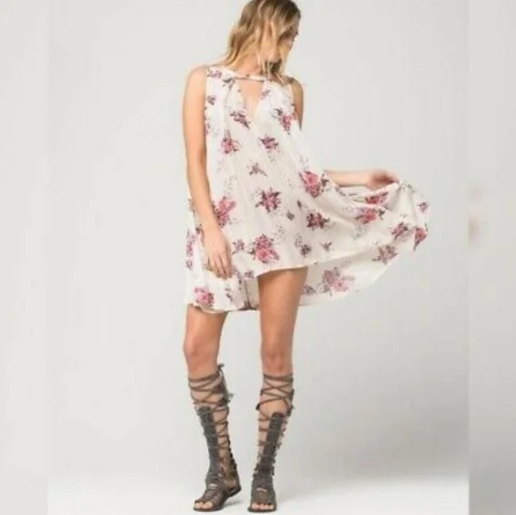 Free People Washed Stone Tree Swing Floral Dress Size Small - Picture 4 of 12